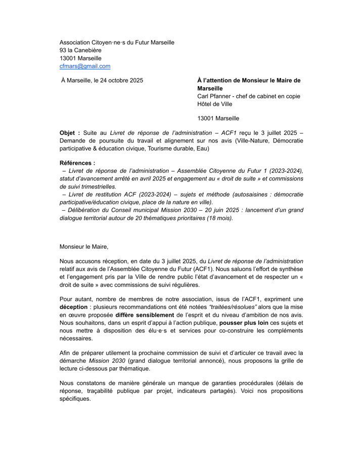 Courrier au maire